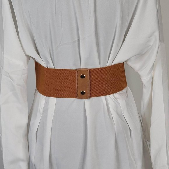 Women Embellish Your Wardrobe Vintage Classic Cincher Wide Belt Brown - Picture 4 of 4